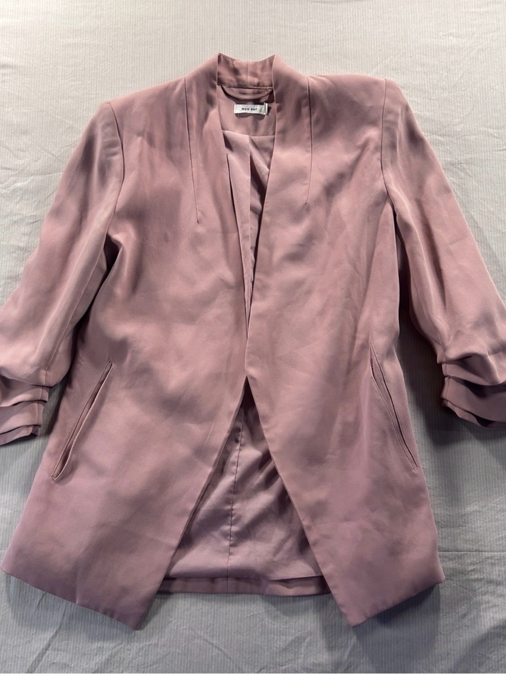 Mod Ref Dusty Rose Open-Front Blazer